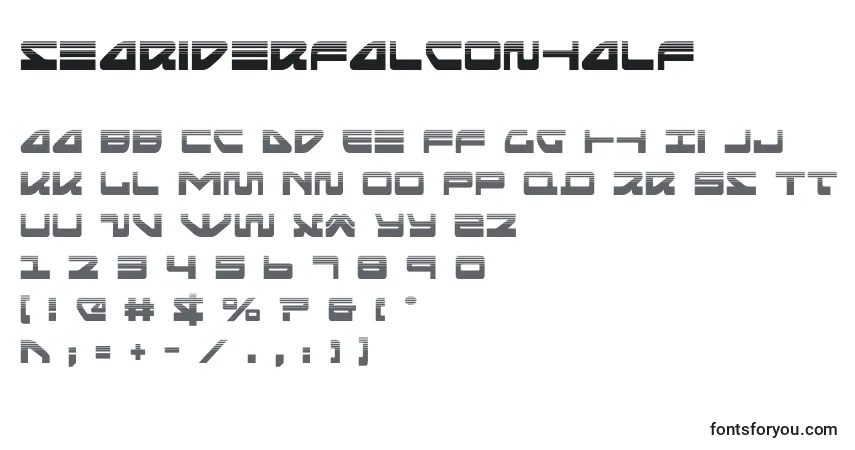 Schriftart Seariderfalconhalf (139896) – Alphabet, Zahlen, spezielle Symbole
