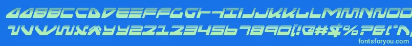Шрифт seariderfalconhalfital – зелёные шрифты на синем фоне