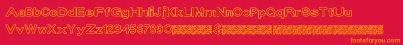 Dropinside Font – Orange Fonts on Red Background