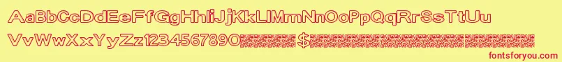 Dropinside Font – Red Fonts on Yellow Background