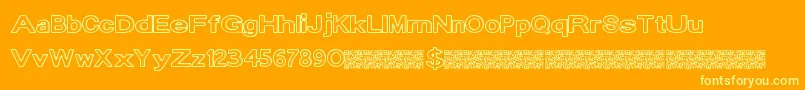 Подробнее о шрифте Dropinside Шрифт Dropinside – жёлтые шрифты на оранжевом фоне