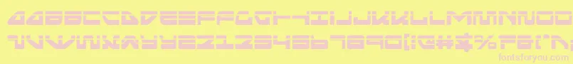 フォントseariderfalconlaser – ピンクのフォント、黄色の背景