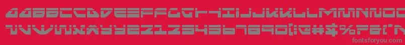 seariderfalconlaser-fontti – harmaat kirjasimet punaisella taustalla