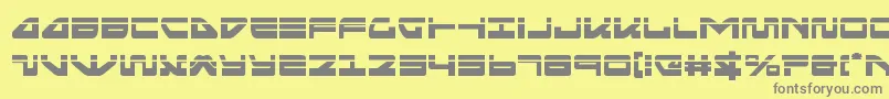 フォントseariderfalconlaser – 黄色の背景に灰色の文字