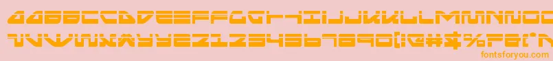 フォントseariderfalconlaser – オレンジの文字がピンクの背景にあります。