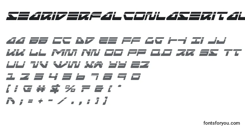 Seariderfalconlaserital (139904) Font – alphabet, numbers, special characters