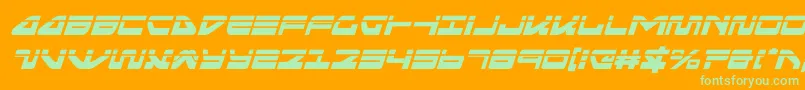 seariderfalconlaserital-Schriftart – Grüne Schriften auf orangefarbenem Hintergrund