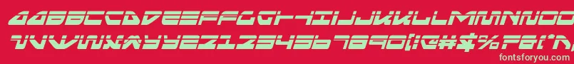 フォントseariderfalconlaserital – 赤い背景に緑の文字