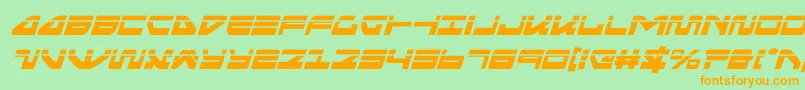 seariderfalconlaserital Font – Orange Fonts on Green Background