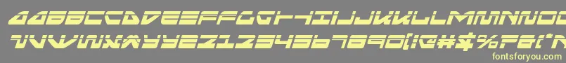 seariderfalconlaserital-Schriftart – Gelbe Schriften auf grauem Hintergrund
