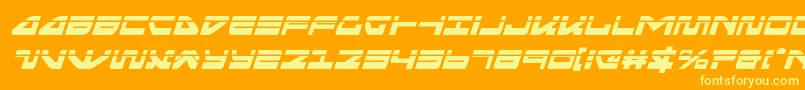 seariderfalconlaserital Font – Yellow Fonts on Orange Background