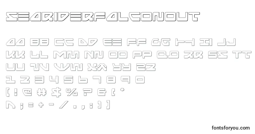 Schriftart Seariderfalconout (139908) – Alphabet, Zahlen, spezielle Symbole