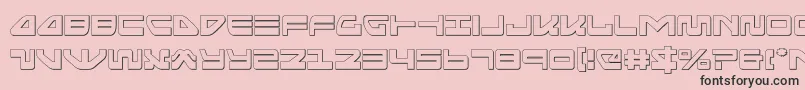 Fonte seariderfalconout – fontes pretas em um fundo rosa