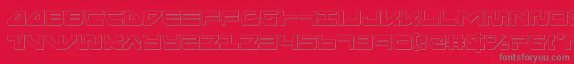seariderfalconout-Schriftart – Graue Schriften auf rotem Hintergrund