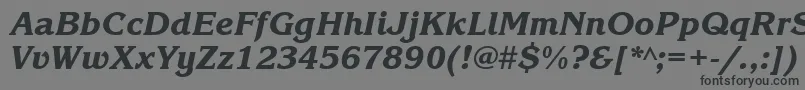 フォントKorinnablackgttItalic – 黒い文字の灰色の背景