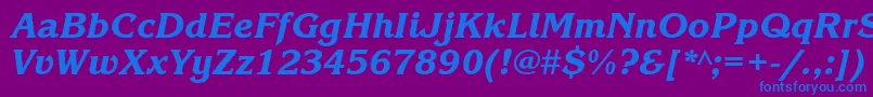 KorinnablackgttItalic Font – Blue Fonts on Purple Background