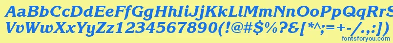 KorinnablackgttItalic Font – Blue Fonts on Yellow Background