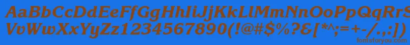 Шрифт KorinnablackgttItalic – коричневые шрифты на синем фоне