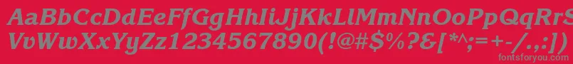 KorinnablackgttItalic Font – Gray Fonts on Red Background