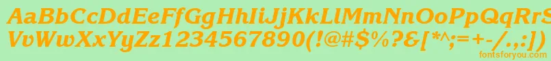 KorinnablackgttItalic Font – Orange Fonts on Green Background