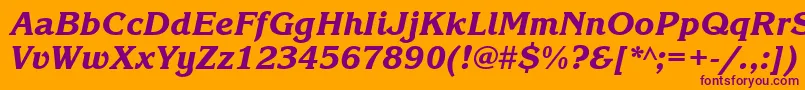 KorinnablackgttItalic Font – Purple Fonts on Orange Background