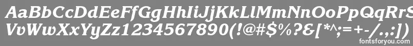 フォントKorinnablackgttItalic – 灰色の背景に白い文字