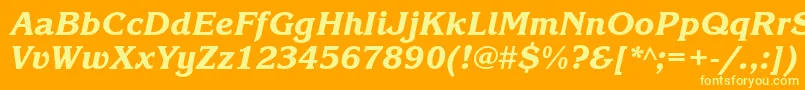 KorinnablackgttItalic Font – Yellow Fonts on Orange Background