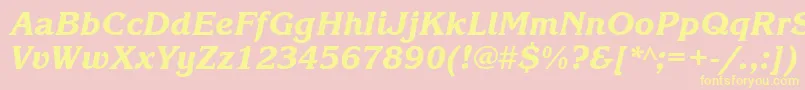 KorinnablackgttItalic Font – Yellow Fonts on Pink Background