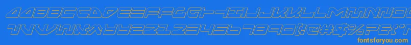 seariderfalconoutital Font – Orange Fonts on Blue Background