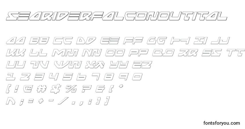 Schriftart Seariderfalconoutital (139911) – Alphabet, Zahlen, spezielle Symbole