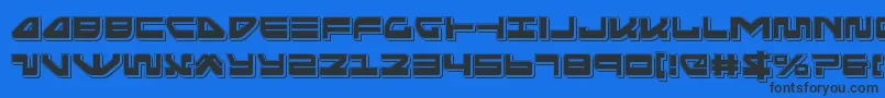 Шрифт seariderfalconpunch – чёрные шрифты на синем фоне