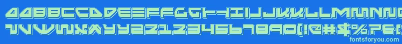 Шрифт seariderfalconpunch – зелёные шрифты на синем фоне