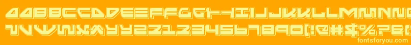 seariderfalconpunch-Schriftart – Gelbe Schriften auf orangefarbenem Hintergrund