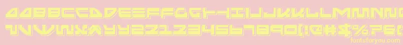 seariderfalconpunch-Schriftart – Gelbe Schriften auf rosa Hintergrund