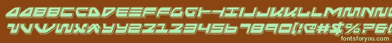 Шрифт seariderfalconpunchital – зелёные шрифты на коричневом фоне