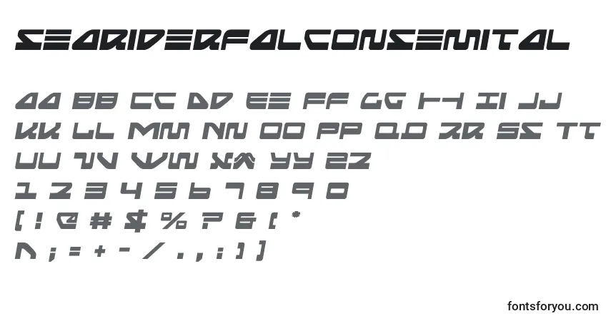 Шрифт Seariderfalconsemital (139916) – алфавит, цифры, специальные символы