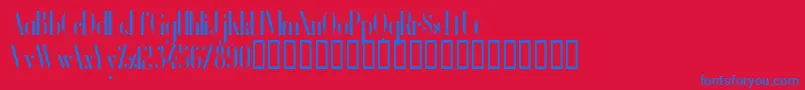 VanityBoldNarrow Font – Blue Fonts on Red Background