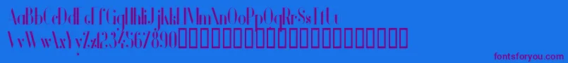 VanityBoldNarrow Font – Purple Fonts on Blue Background