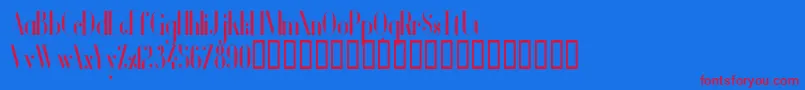 VanityBoldNarrow Font – Red Fonts on Blue Background