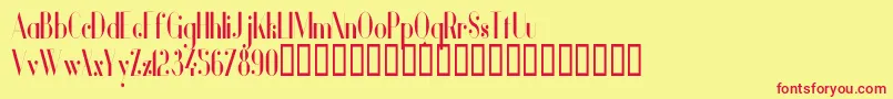 VanityBoldNarrow Font – Red Fonts on Yellow Background