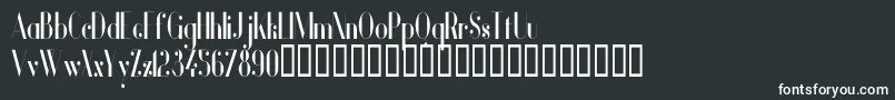フォントVanityBoldNarrow – 黒い背景に白い文字