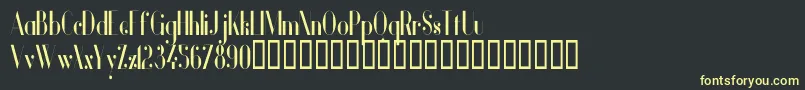 VanityBoldNarrow Font – Yellow Fonts on Black Background