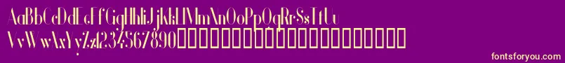 VanityBoldNarrow Font – Yellow Fonts on Purple Background