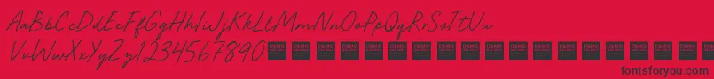 Fonte Seaside Groove   Demo – fontes pretas em um fundo vermelho