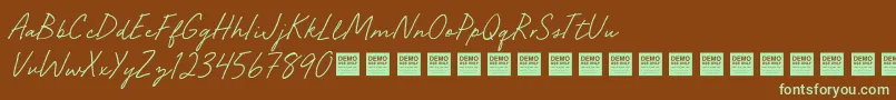 Шрифт Seaside Groove   Demo – зелёные шрифты на коричневом фоне