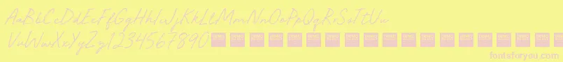 Seaside Groove   Demo-fontti – vaaleanpunaiset fontit keltaisella taustalla