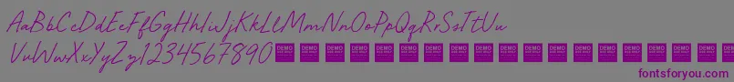フォントSeaside Groove   Demo – 紫色のフォント、灰色の背景