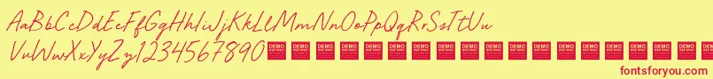 Seaside Groove   Demo-fontti – punaiset fontit keltaisella taustalla