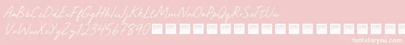 Seaside Groove   Demo-Schriftart – Weiße Schriften auf rosa Hintergrund