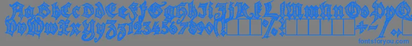 Season of the Witch-Schriftart – Blaue Schriften auf grauem Hintergrund